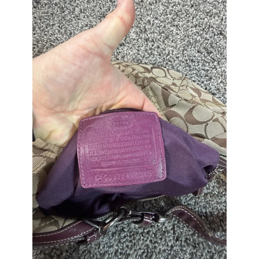 Vintage Y2K Coach SoHo Signature Patchwork Small Hobo Bag Brown & Burgundy